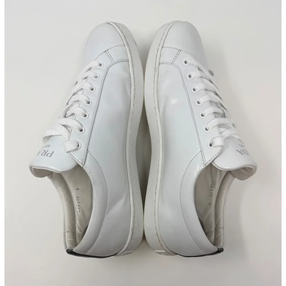 Prada Brushed Leather Sneaker White Size 9 US 8 Prada